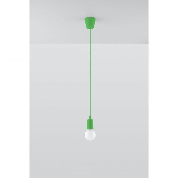 skandinavische E27 Pendelleuchte ideal für vintage Filament Leuchtmittel Glühbirnen Hängelampe grün