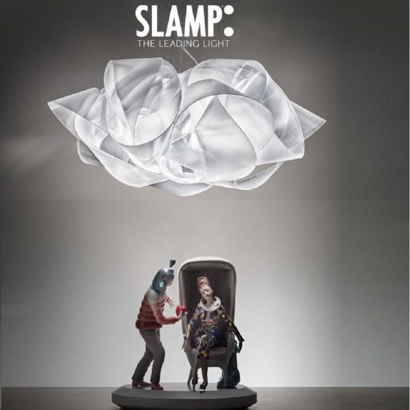 Slamp Designer-Pendelleuchte Fabula Lentiflex® weiß
