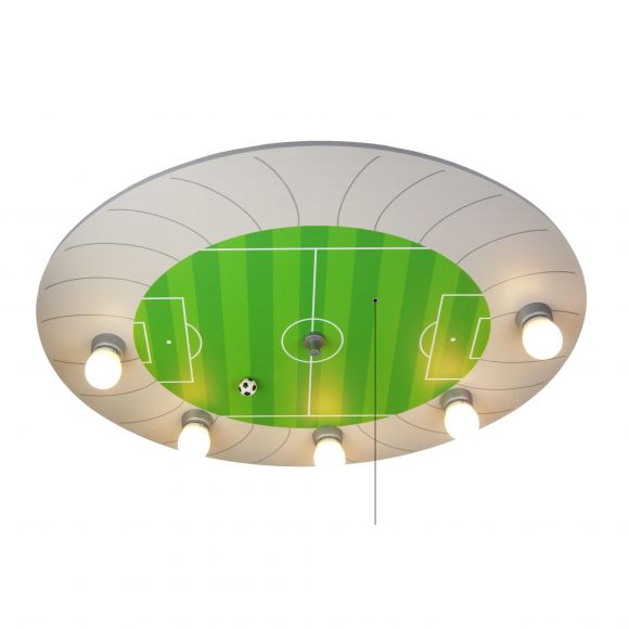 Smart Home E14 Deckenleuchte ovale Kinderleuchte mit direkter und indirekter LED Beleuchtung 71 x 53 x 7 cm Fußball