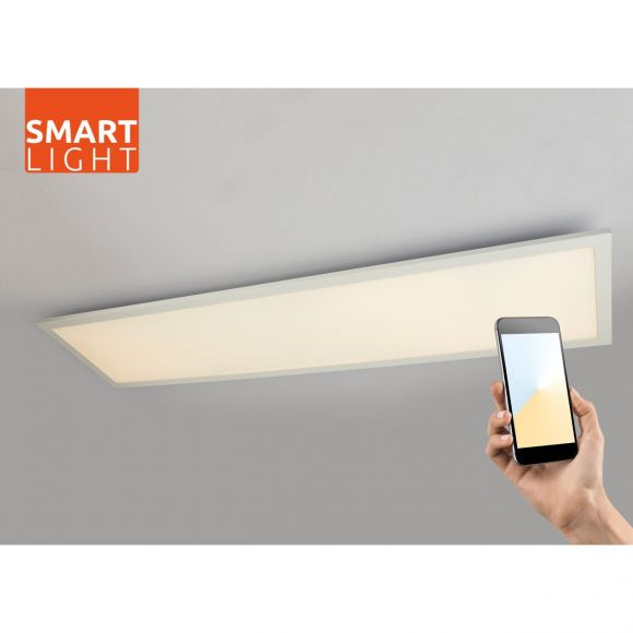 Smart Home eckige LED Deckenleuchte mit CCT-Lichtfarbsteuerung & Fernbedienung rechteckig flach kompatibel mit Google-Home und Alexa Nachtlicht Deckenlampe weiß