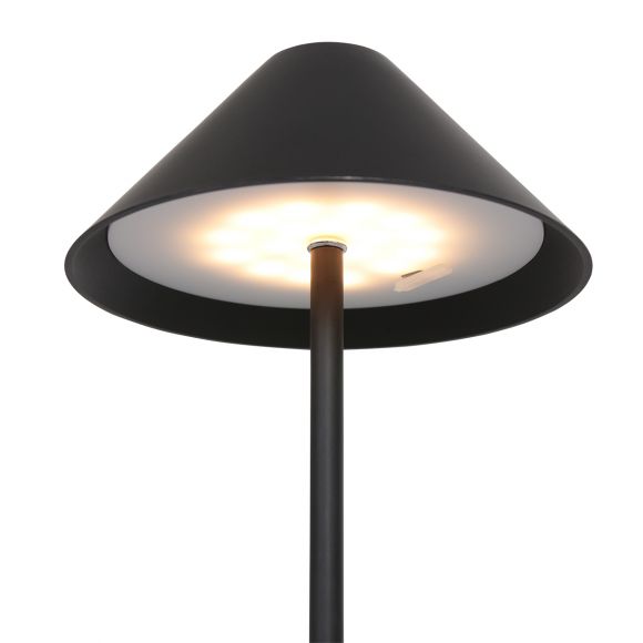 Smart Home runde LED Tischleuchten Tischlampe schwarz mit Schalter ø 19.5 cm 19.5 x 30 cm