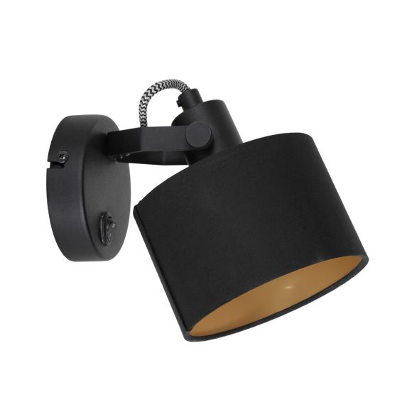 Smart Home schwenkbare runde E27 Wandleuchten Wandlampe schwarz 15 x 13 cm