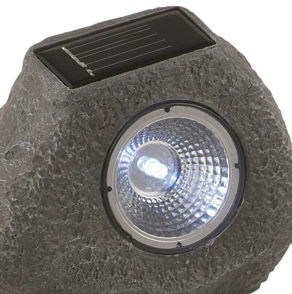 Solar-Steinleuchte mit LED-Lichttechnik - inklusive  LED-Taschenlampe