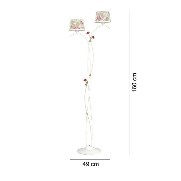 Stehleuchte, Blume, 2-flammig, klassisch, Schalter, inkl. 2x LED 4,5 W