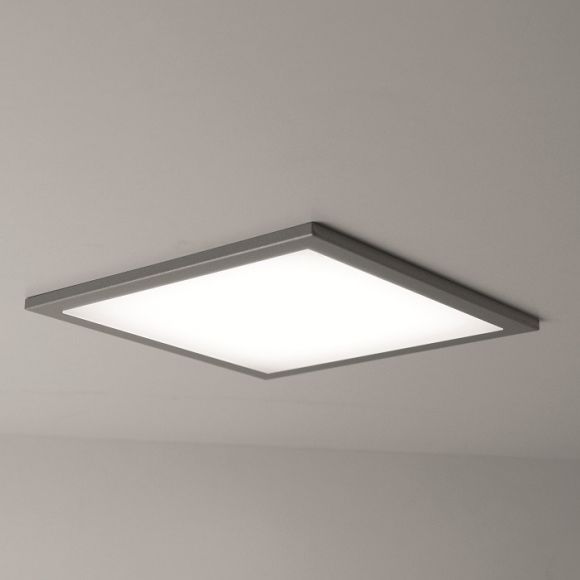 Superflache quadratische Einbau-LED-Leuchte - 13W - Gehäuse weiß, Diffusor satiniert - Maße 22,5 x 22,5cm - IP20