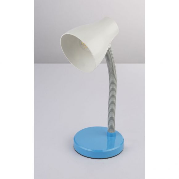 Tischleuchte Flexo Tischlampe blau und weiß mit Schalter