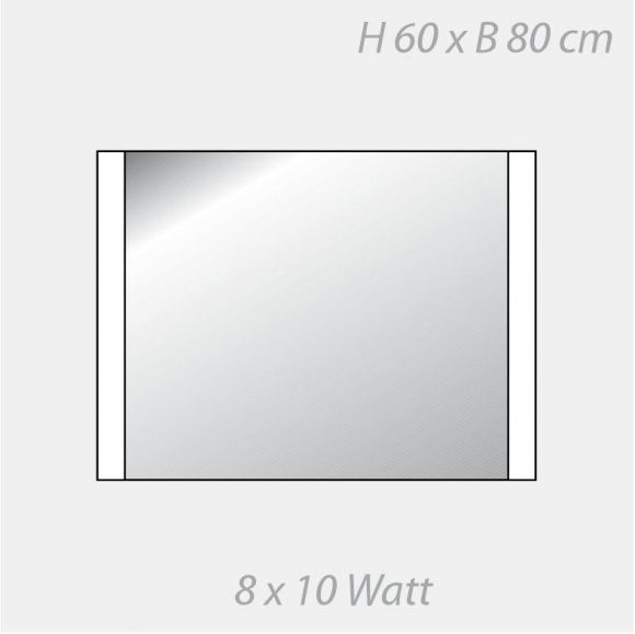 Top Light Kristallspiegel BrightLight mit seitlichem Lichtaustritt, 60 x 80 cm