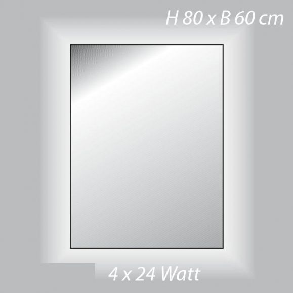 Top Light Kristallspiegel InLight, Lichtaustritt seitlich, 80 x 60cm