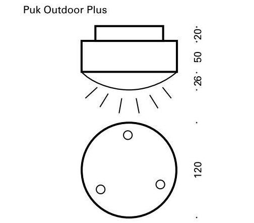 Top Light LED Außen-Deckenleuchte Puk Maxx Outdoor Plus- Chrom matt
