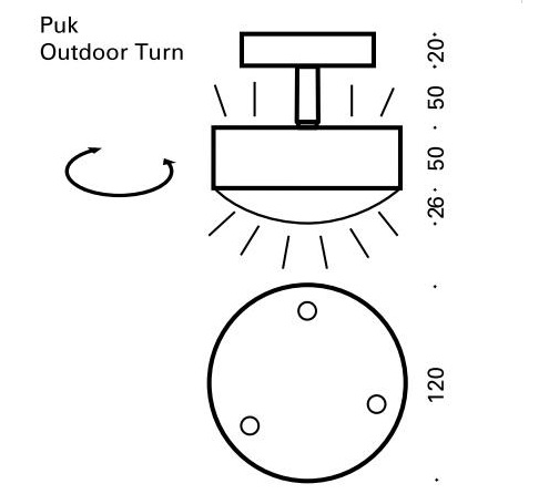 Top Light LED Außen-Deckenleuchte Puk Maxx Outdoor Turn