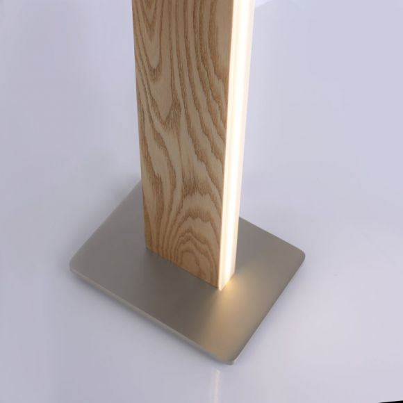 ZigBee Smart Home LED Stehleuchte Q®-Timber aus Holz inkl. Fernbedienung dimmbar