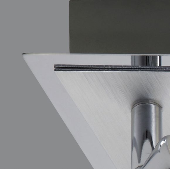 3-flg. LED-Balken, schwenkbar, Aluminium und Chrom