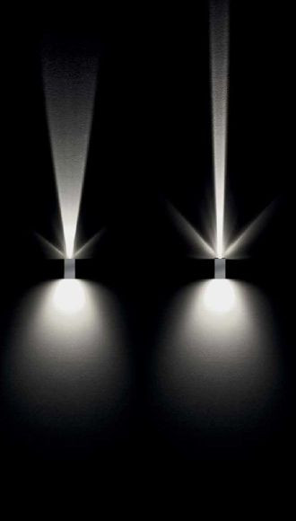 Außenwandleuchte, LED-Wandleuchte, 3 verschiedene Lichtaustritte, Up & Down