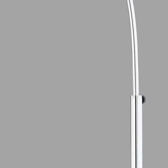 Bogenleuchte mit schwarzem Stoffschirm 50 cm, Marmorfuß schwarz
