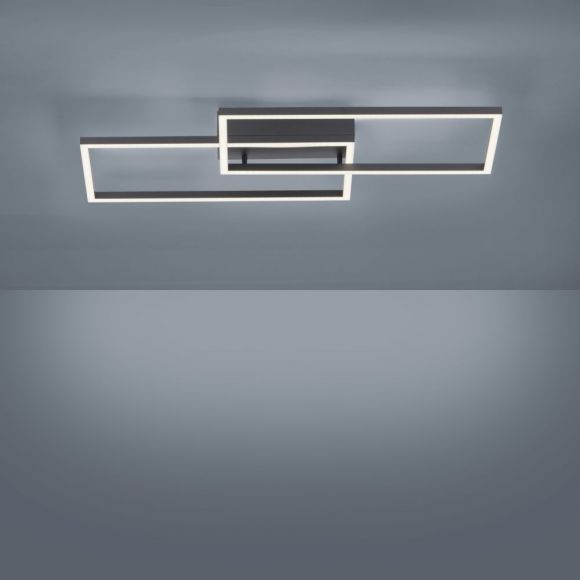 CCT-LED Deckenleuchte mit 2 dimmbaren LED Rechtecken inkl. Fernbedienung, 60 cm, schwarz