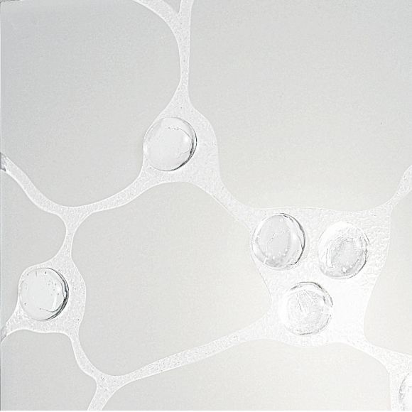 Deckenleuchte mit weißem Strukturglas und Glassteinen