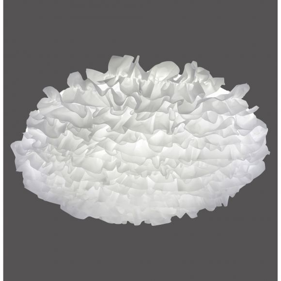 dimmbare Smart Home runde LED Deckenleuchte mit Stoffschirm und Blendschutz Fernbedienung  Stoff matt Deckenlampe weiß ø 75 cm