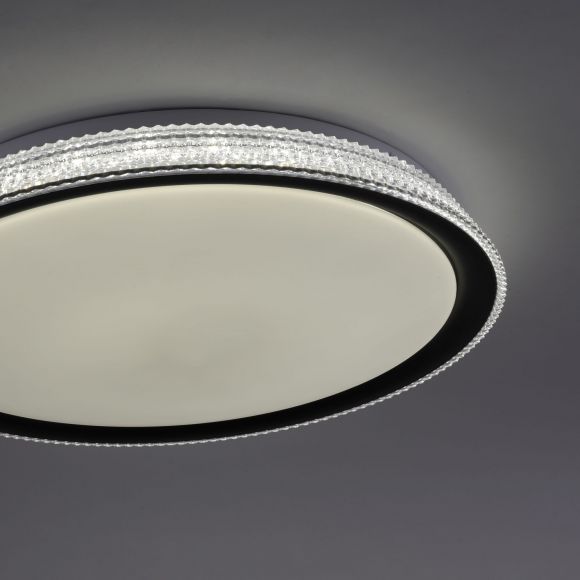 dimmbare Smart Home runde LED Deckenleuchte mit Fernbedienung  matt Deckenlampe silber ø 51 cm