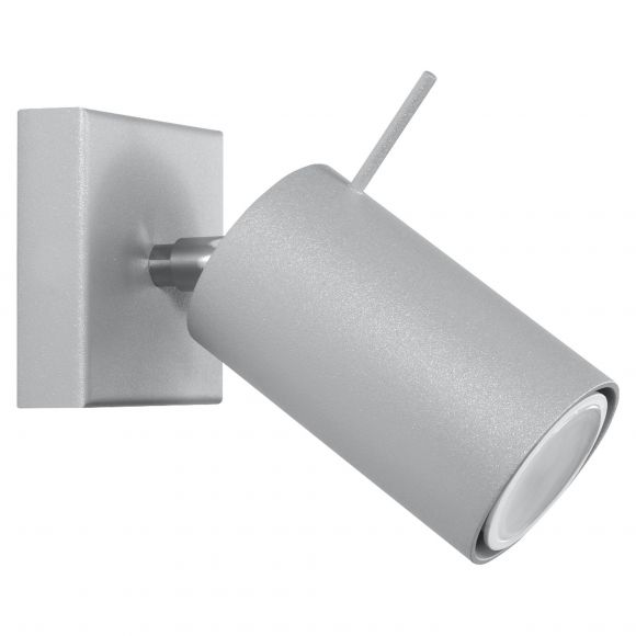 dreh und schwenkbarer zylindrischer Wandstrahler Wandleuchte aus Stahl Wandlampe grau 15 x 8 cm