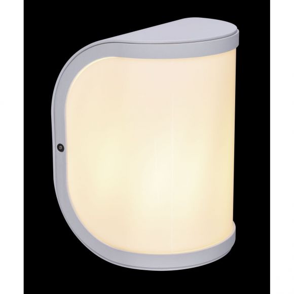 E27 Außenwandleuchte weiß opal halbrund Außenwandlampe IP44 12 x 20 cm