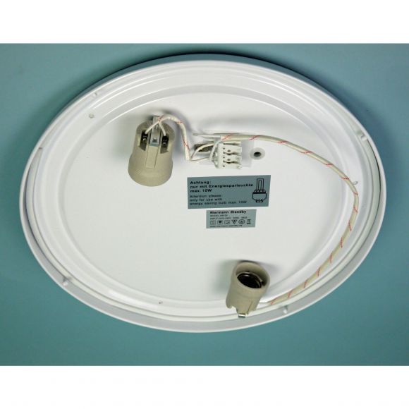 E27 Deckenleuchte bruchfeste 2-flammige runde Deckenlampe opal weiß 39 x 9,5 cm