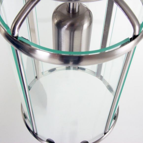 Elegante Laternen-Deckenleuchte aus Glas, 1-flammig, Käfigleuchte, 2 Farben, klassisch, E27