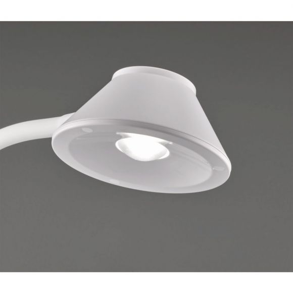 Flexible LED Tischleuchte, weiße Schreibtischlampe, individuell einstellbar, mit Schalter, inkl. LED 3,2W