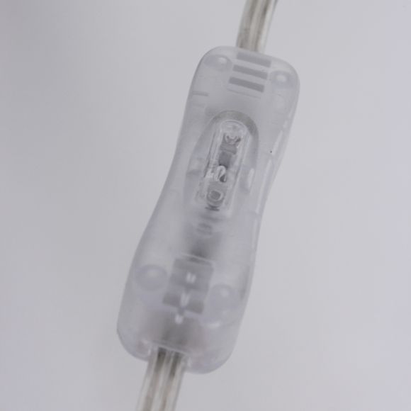 gebogene Wandlampe mit Schnurschalter, Bogenlampe, 1-flammig, silber, E27
