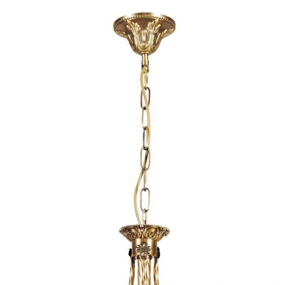 Herrschaftliches Pendel in Bronze mit cremegelben Glasschirmen