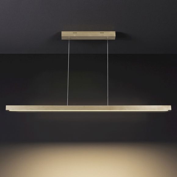 Holz LED Pendelleuchte Smal für den Esstisch  schlichtes skandinavisches Design mit Tochdimmer, 100cm, 3 Holzarten wählbar