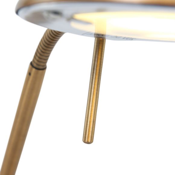 Klassische Tischleuchte mit schwenkbarem Kopf, dimmbar per Drehdimmer, bronze, inkl. LED 6W