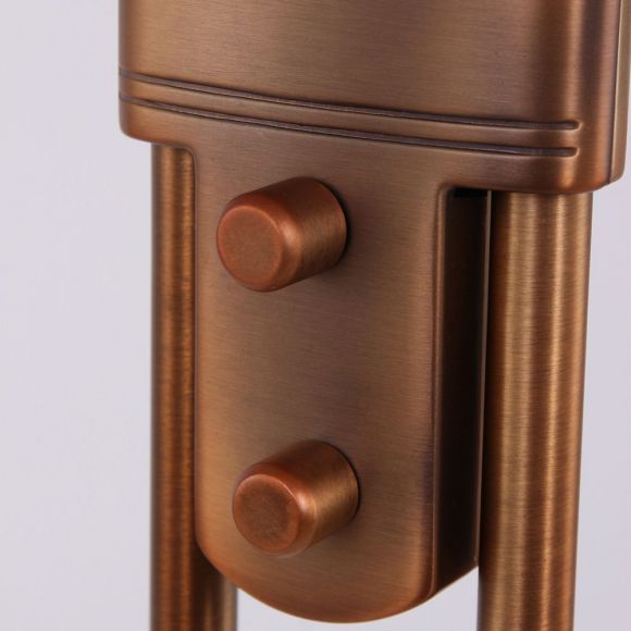klassischer LED Deckenfluter mit ausrichtbarem Lesearm, dimmbar per Drehdimmer, bronze, inkl. LED 23W + 6W