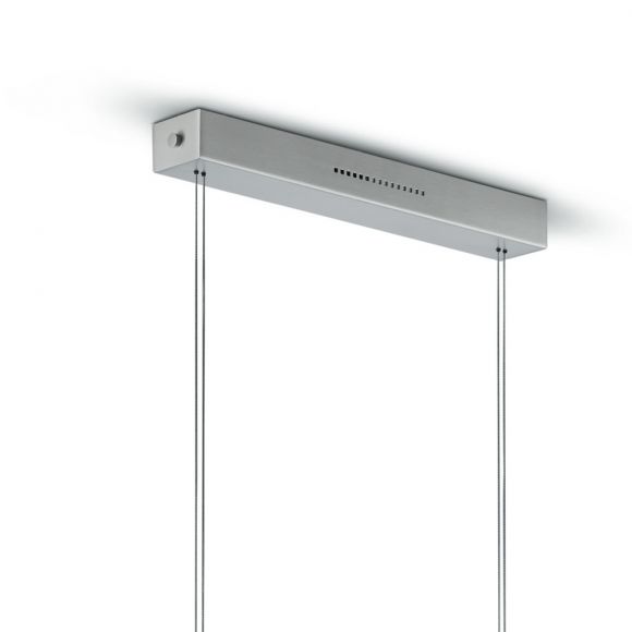 Knapstein LED Pendelleuchte Sensordimmer, höhenverstellbar, Nickel-matt, 140 cm lang, warmweiß
