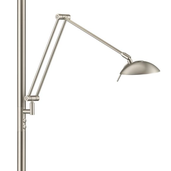 Knapstein Moderne Wohnraum LED-Stehleuchte mit Lesearm, Opalglas Schirm