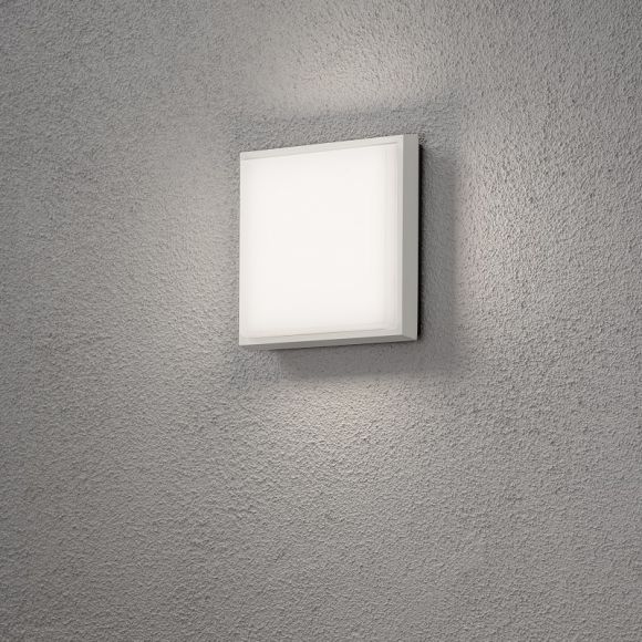 LED Außenleuchte, quadratisch, Wand- o. Deckenmontage, warmweiß