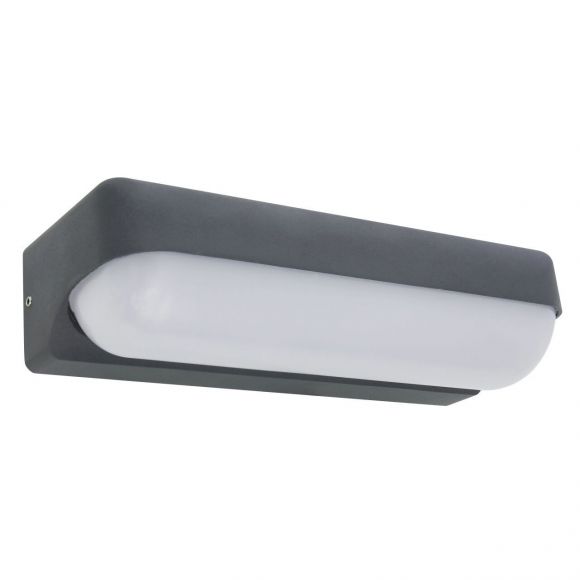 LED Außenwandleuchte aus Aluminiumdruckguss opal Außen Deckenlampe anthrazit IP54 26 x 6.1 cm