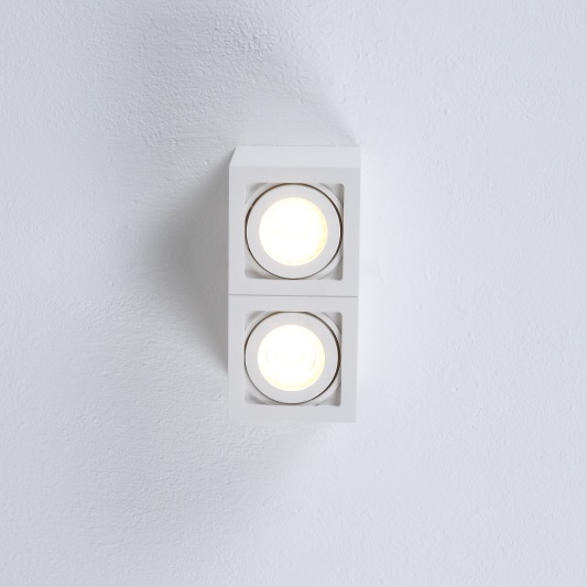 LED Deckenlampe, 2-flammig, weiß, Spots schwenkbar, LED warmweiß