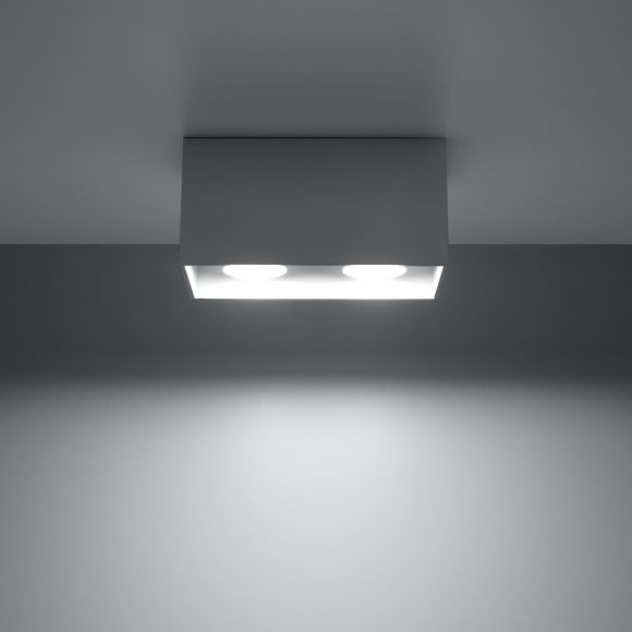 LED Deckenleuchte, rechteckig, grau, B = 20 cm, inkl. Leuchtmittel