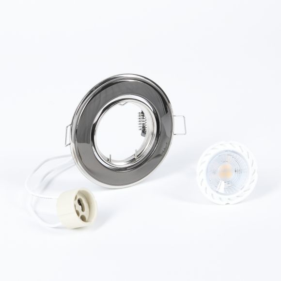 LED Einbaustrahler, rund, graphit, D 9,2 cm, schwenkbar, inkl. LED 5W