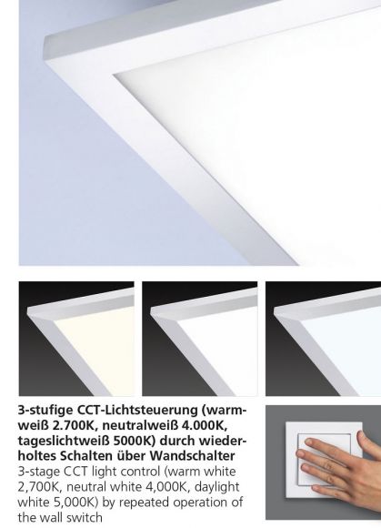 LED Panel 25W rechteckig - 120 x 10 cm - CCT - fürs Badezimmer IP44