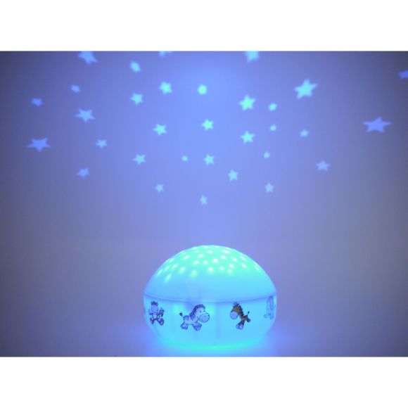 LED Projektions-Nachtlicht Kinderleuchte mit Farbwechsler und Abschaltautomatik Wilde Tiere