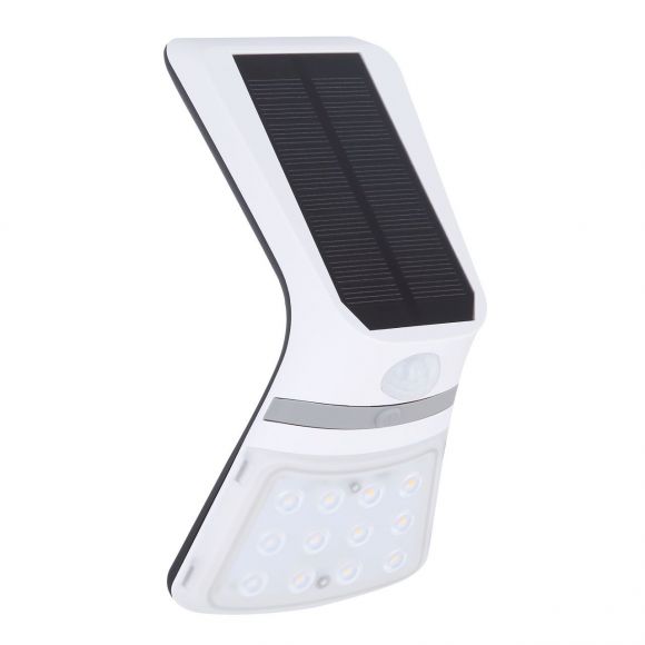 LED Solarleuchte mit Bewegungsmelder Backligh Außenwandlampe schwarz Außenleuchte mit Schalter, Sensor:120° 2-6m Reichweite und Akku IP44