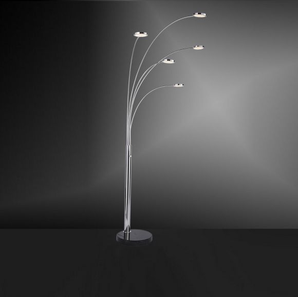 LED Standleuchte, Stahl, Chrom, dimmbar, warmweiß, H= 205cm