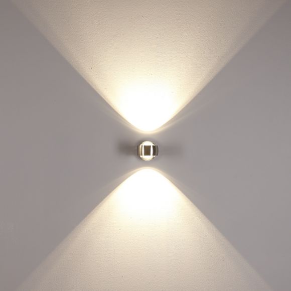 LED Wandleuchte Up amp Down Lichteffekt modern chrom 4 Oberfl 228 chen WOHNLICHT