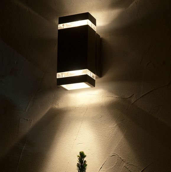 LED-Außenwandleuchte mit up-and downlight, 6 x 1.2 Watt