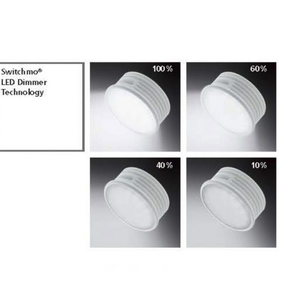 LED-Deckenleuchte mit LED- Switchmo ® - Nickel /Glas