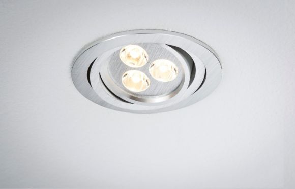 LED-Einbauleuchte in Aluminium-gebürstet 3W LED 20°schwenkbar