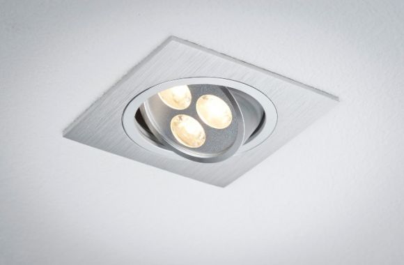 LED-Einbauleuchte in Aluminium-gebürstet 3W LED 40°schwenkbar