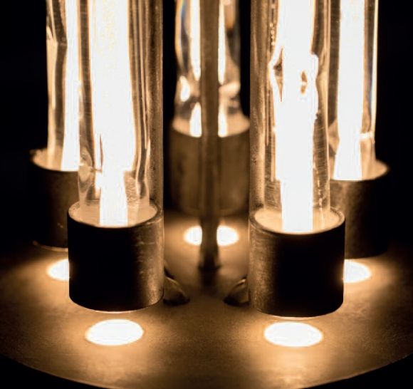 LED-Stehleuchte mit dekorativen Glasstäben, 5-flammig
