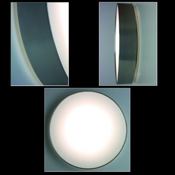 LED-Wandleuchte für das Treppenhaus - mit weißen Diffusor und Edelstahlring - in unterschiedlichen Lichtstärken - IP65